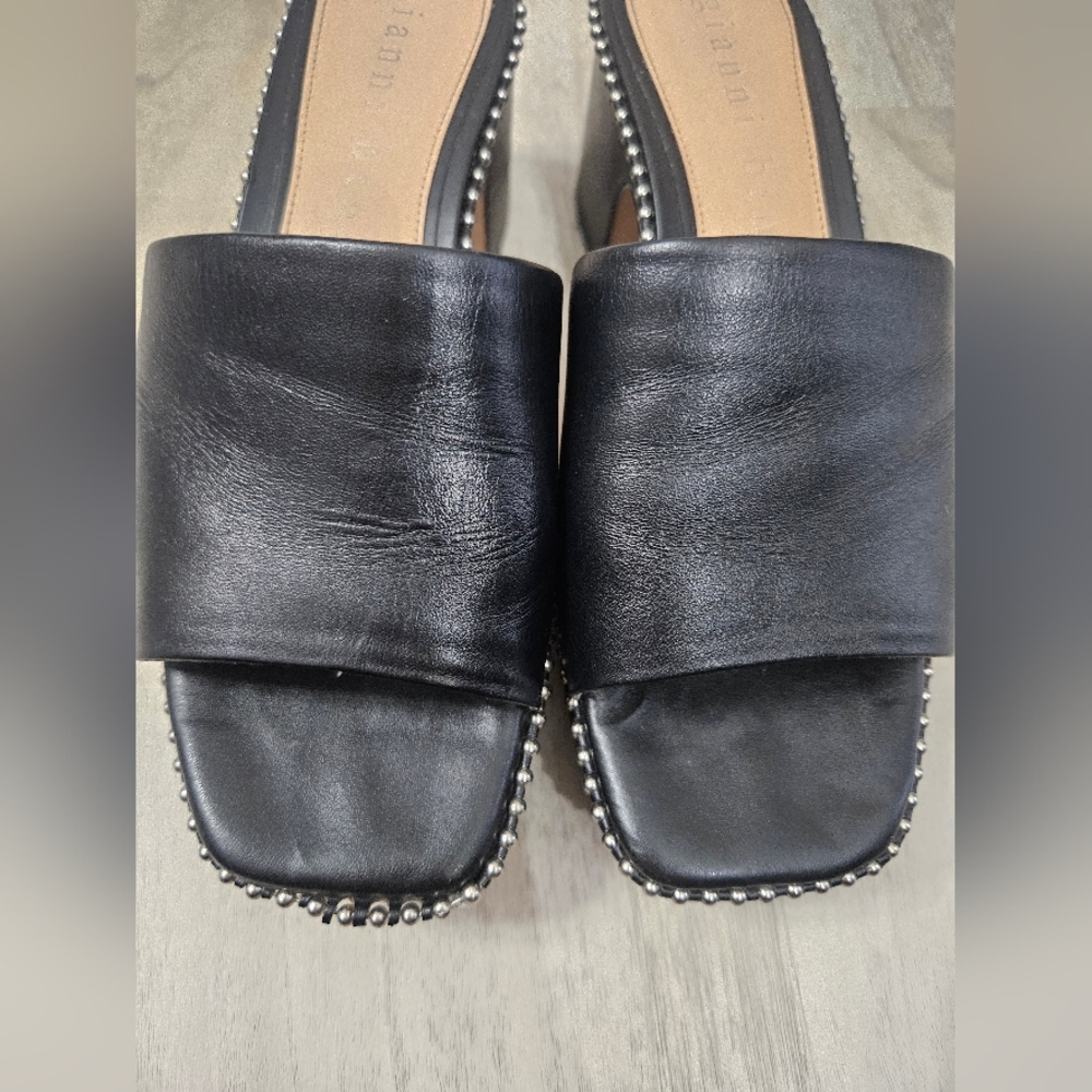 Gianni Bini Black Studded Platform Mules Size 7 - Picture 10 of 10